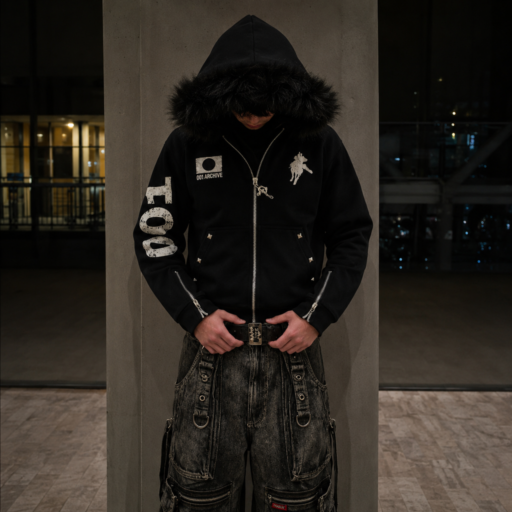 Archive Fur Zip Hoodie