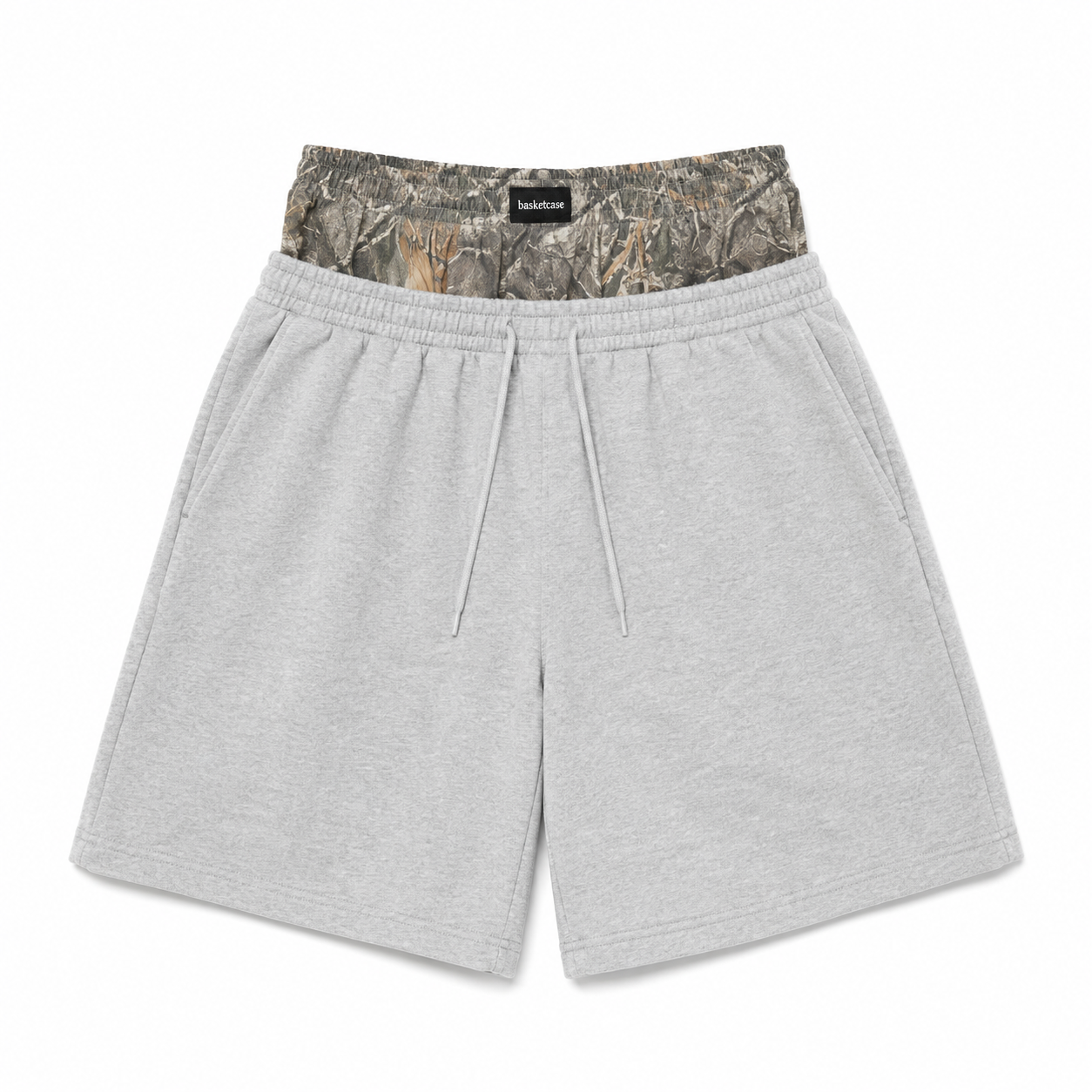 Gray Layered Camo Shorts